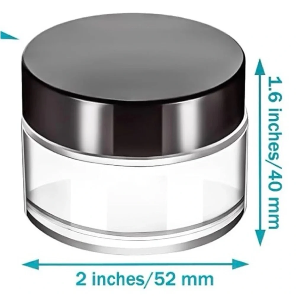 Set of 6 clear glass Jars for cosmetic/skincare products. Travel size 30 ml